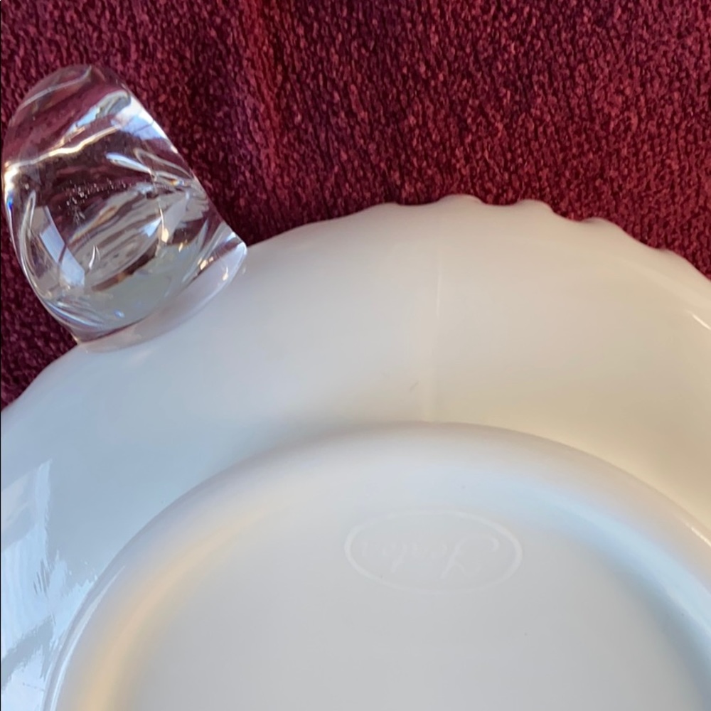 Fenton Milk Glass Dish Silver Crest Vintage - Picture 6 of 7